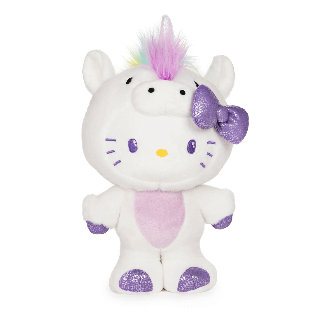 GUND Sanrio Hello Kitty Unicorn 9.5" Plush Toy - Front of stuffed animal