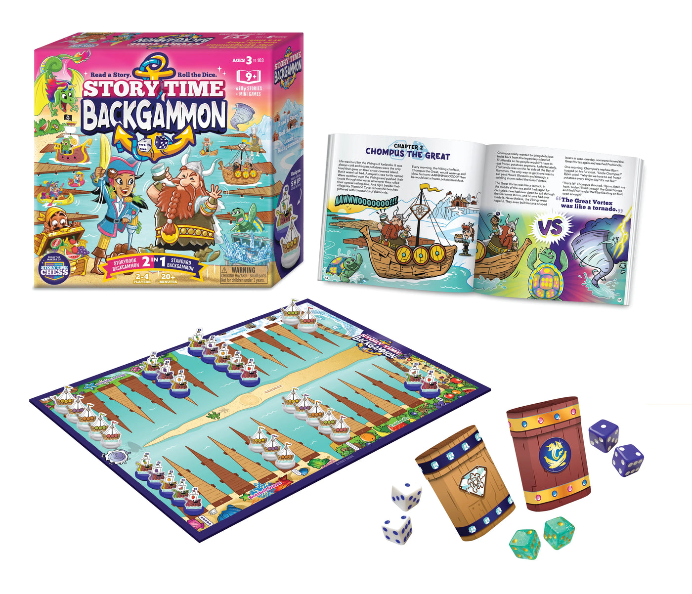 Story Time Backgammon Children's Board Game - Contents