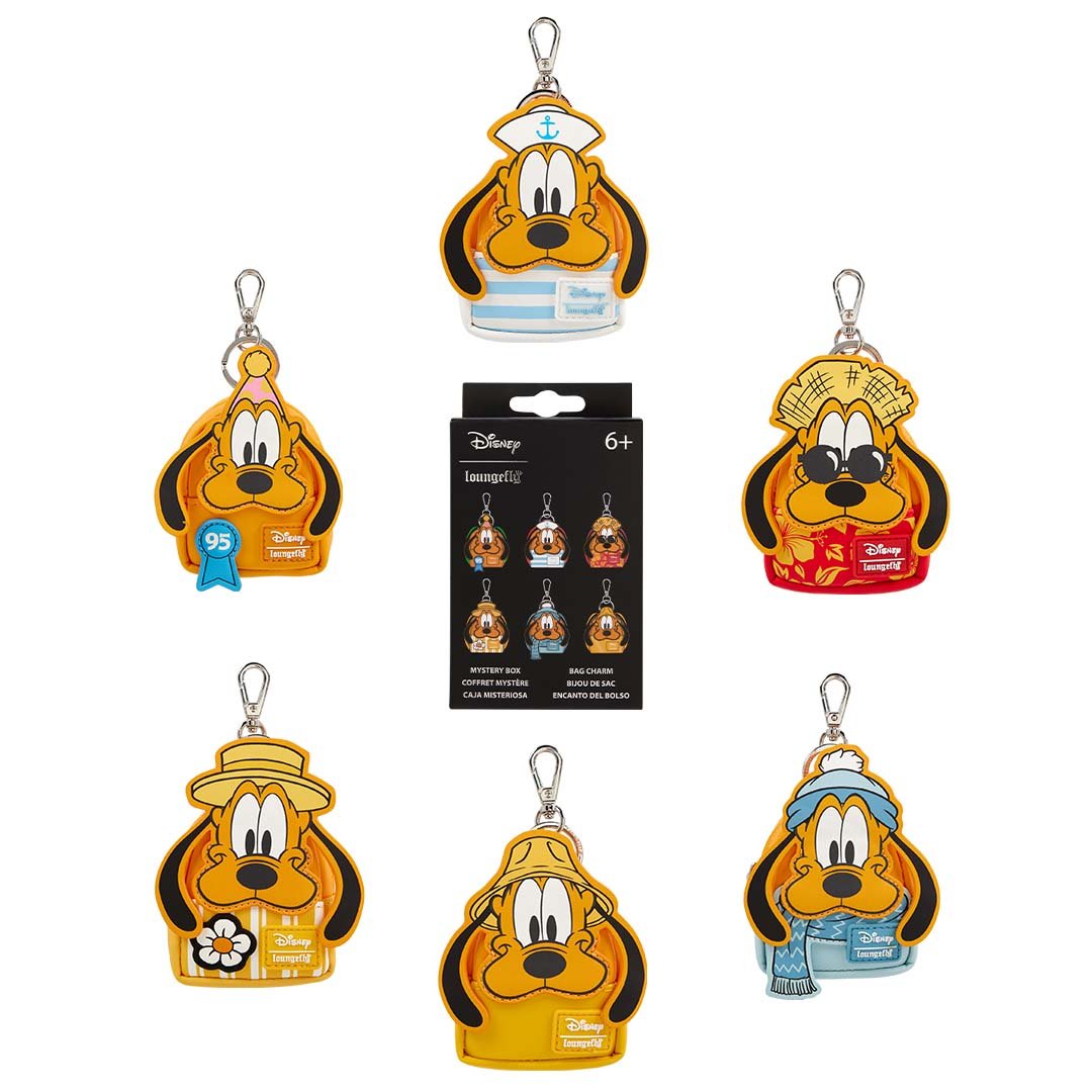 disney loungefly mini backpack mickey minnie and pluto Pluto 95th Anniversary Cosplay Mystery Mini Backpack Keychain Charm | Officially Licensed | Plastic