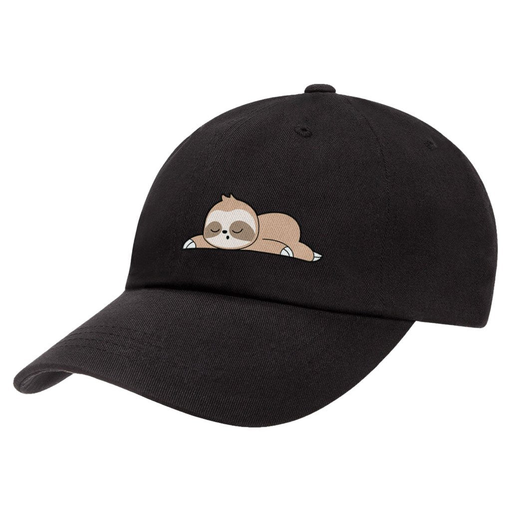 707 Street Furry Friends Embroidered Baseball Dad Hat - Sleeping Sloth Side Cap View
