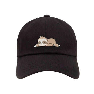 707 Street Furry Friends Embroidered Baseball Dad Hat - Sleeping Sloth Front Cap View