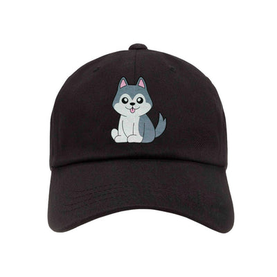 707 Street Furry Friends Embroidered Baseball Dad Hat - Silly Husky Front View