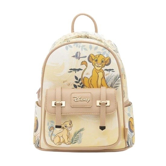 disney lion king faux leather backpack by loungefly Disney The Lion King Simba and Nala Wondapop 11" Vegan Leather Mini Backpack