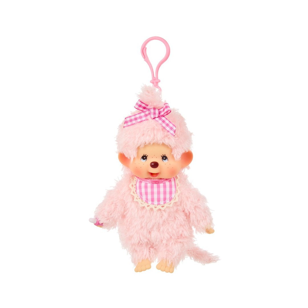 Monchhichi Girl - Fluffy Pink Beige Big Head Keychain 707 Street Monchhichi Girl - Fluffy Pink Beige Big Head Keychain 707 Street