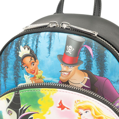 Loungefly Disney Princesses vs Villains Triple Pocket Mini Backpack - 707 Street Exclusive - Top Close Up