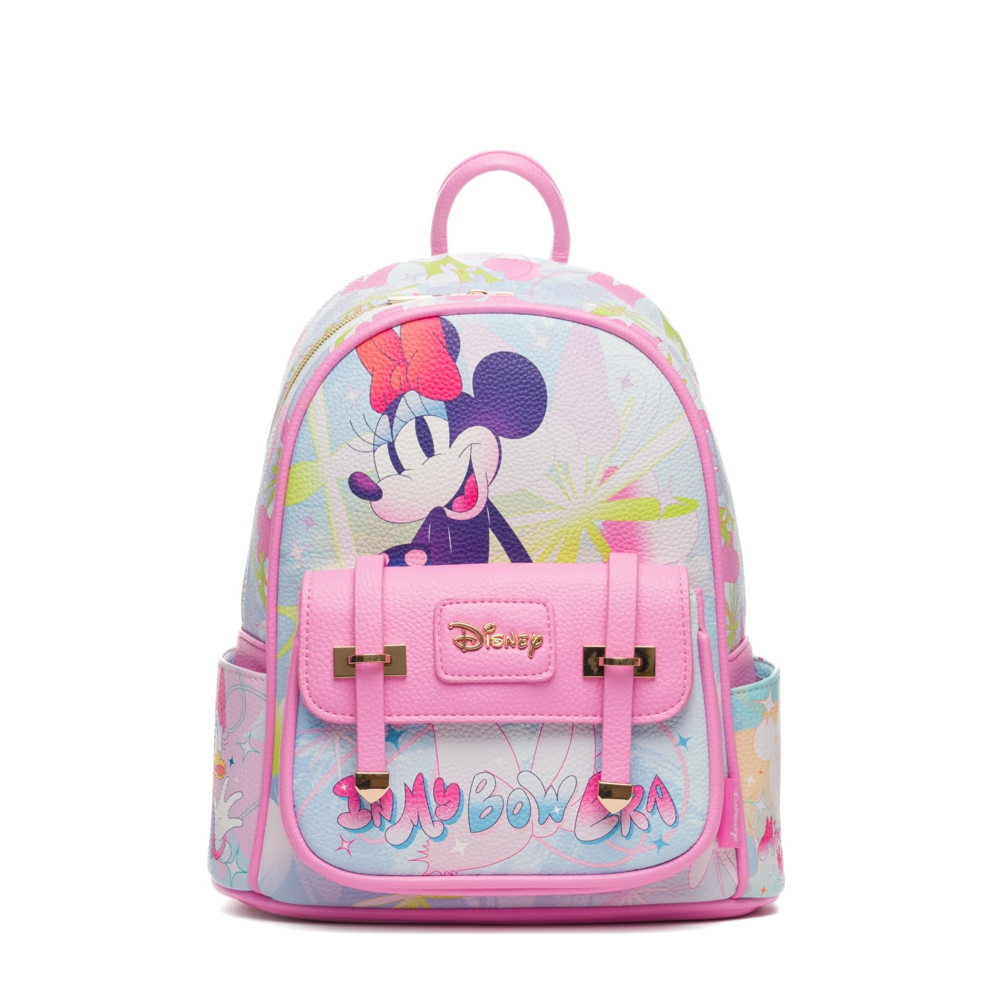 Wondapop Disney Minnie Mouse Bow Era 11" Vegan Leather Fashion Mini Ba ...