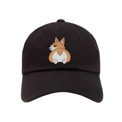 707 Street Furry Friends Embroidered Baseball Dad Hat - Corgi Butt Front View