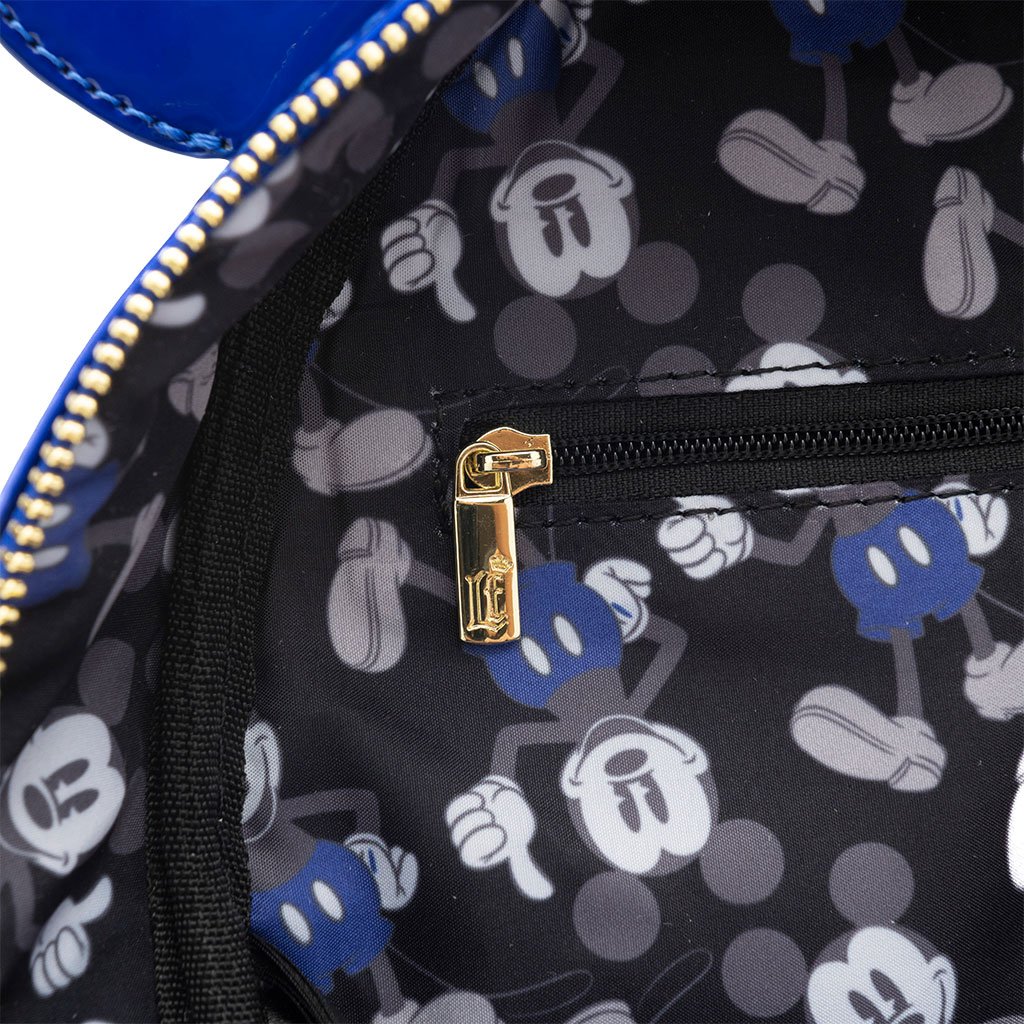 Loungefly Disney Mickey Mouse Holographic Series Mini Backpack: Sapphire - 707 Street Exclusive - Interior Lining