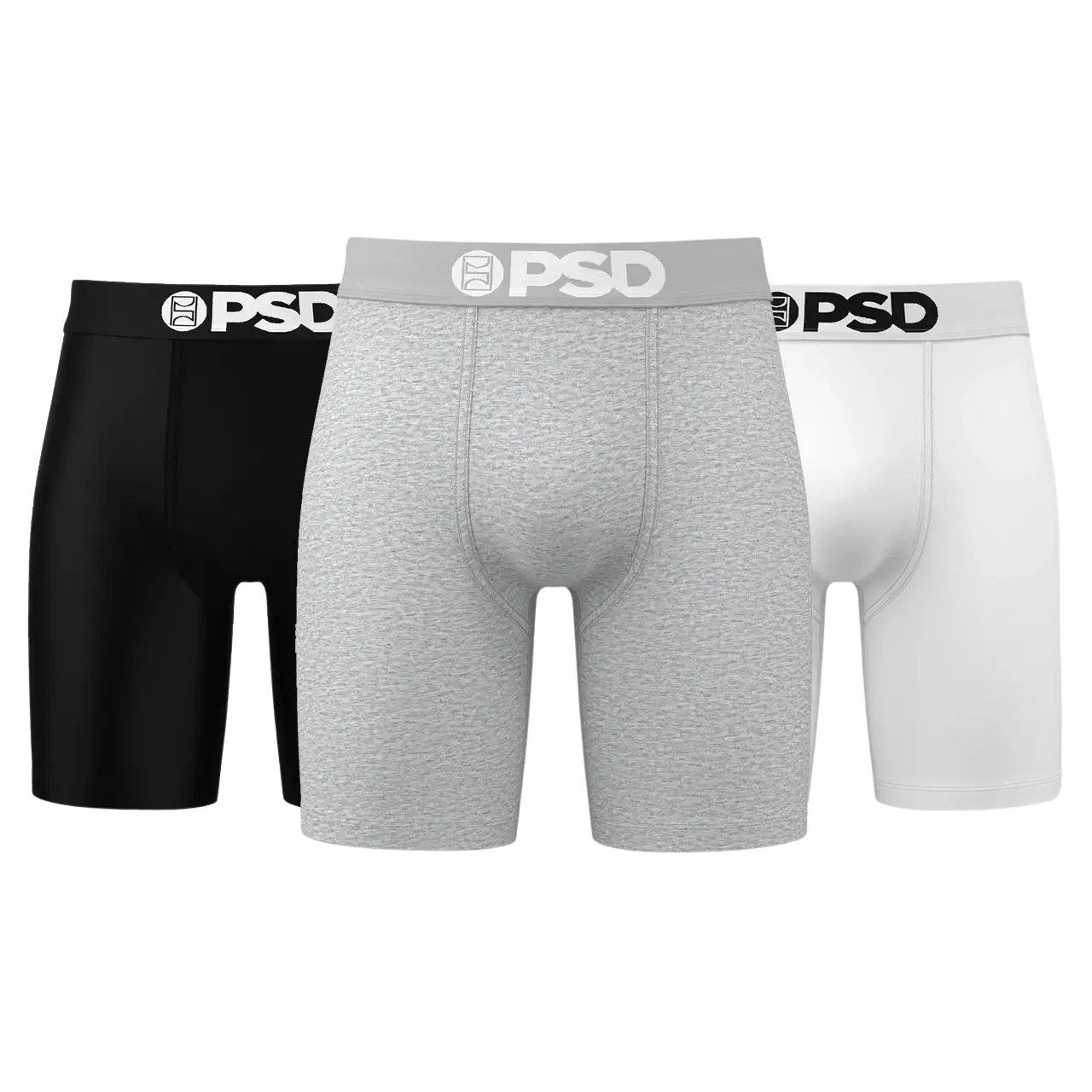 PSD Boxer Briefs Uomo In Cotone - Confezione Da 3, Nero, Cucitura 5 Pollici, Traspiranti, Taglia Media