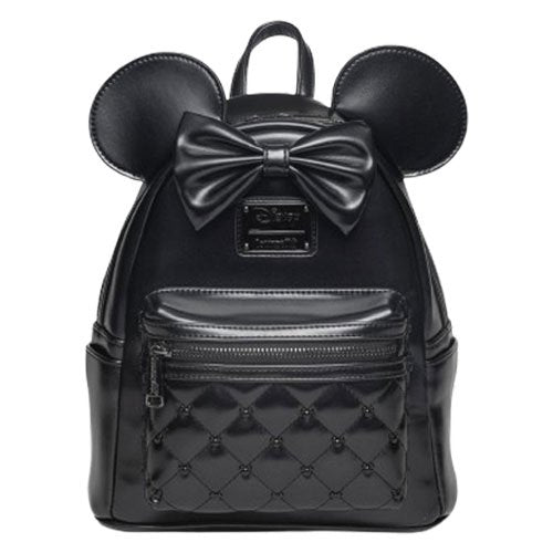 classic black mini backpack Loungefly Disney The Minnie Mouse Classic Series Mini Backpack: Midnight Iridescent
