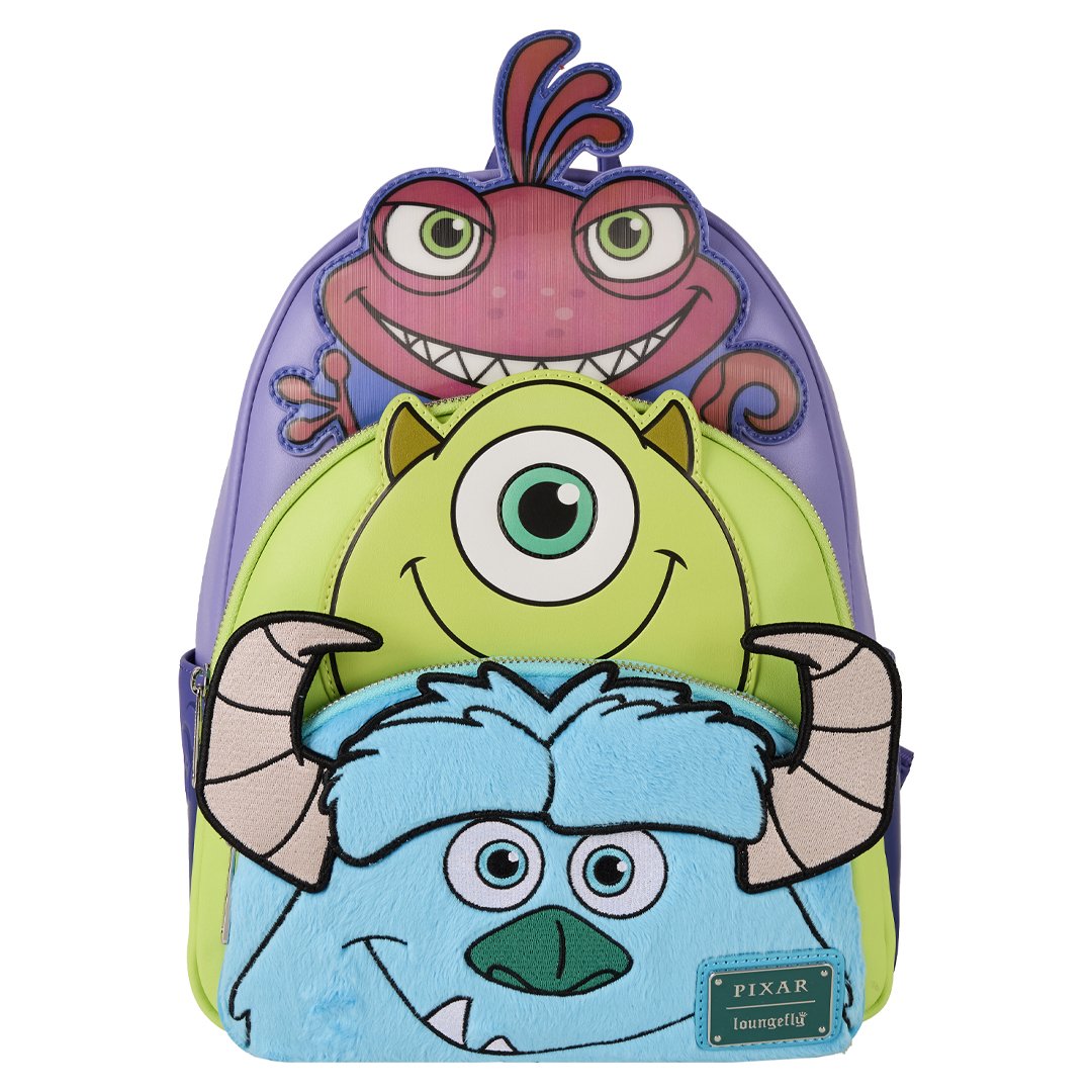 Loungefly Pixar Monsters Inc. Sulley, Mike, & Randall Triple Pocket Mi –  707 Street