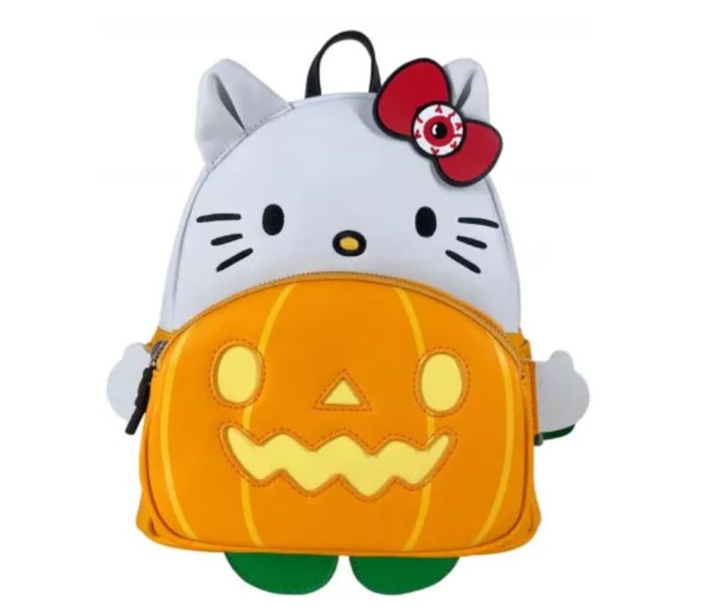 halloween hello kitty backpack Loungefly Sanrio Hello Kitty Holding Pumpkin Cosplay Mini Backpack