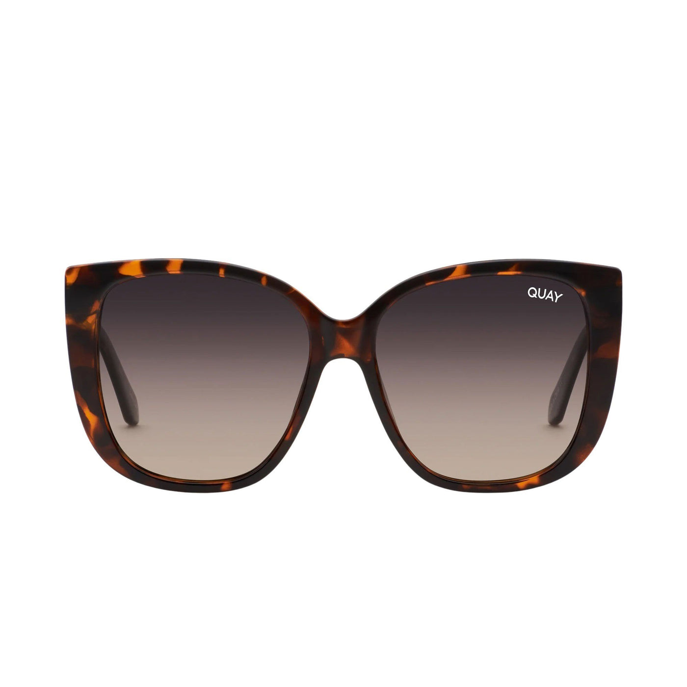 Quay Women's Ever After Oversized Cat Eye Sunglasses - Tortoise Frame/Smoke Taupe Lens - Front