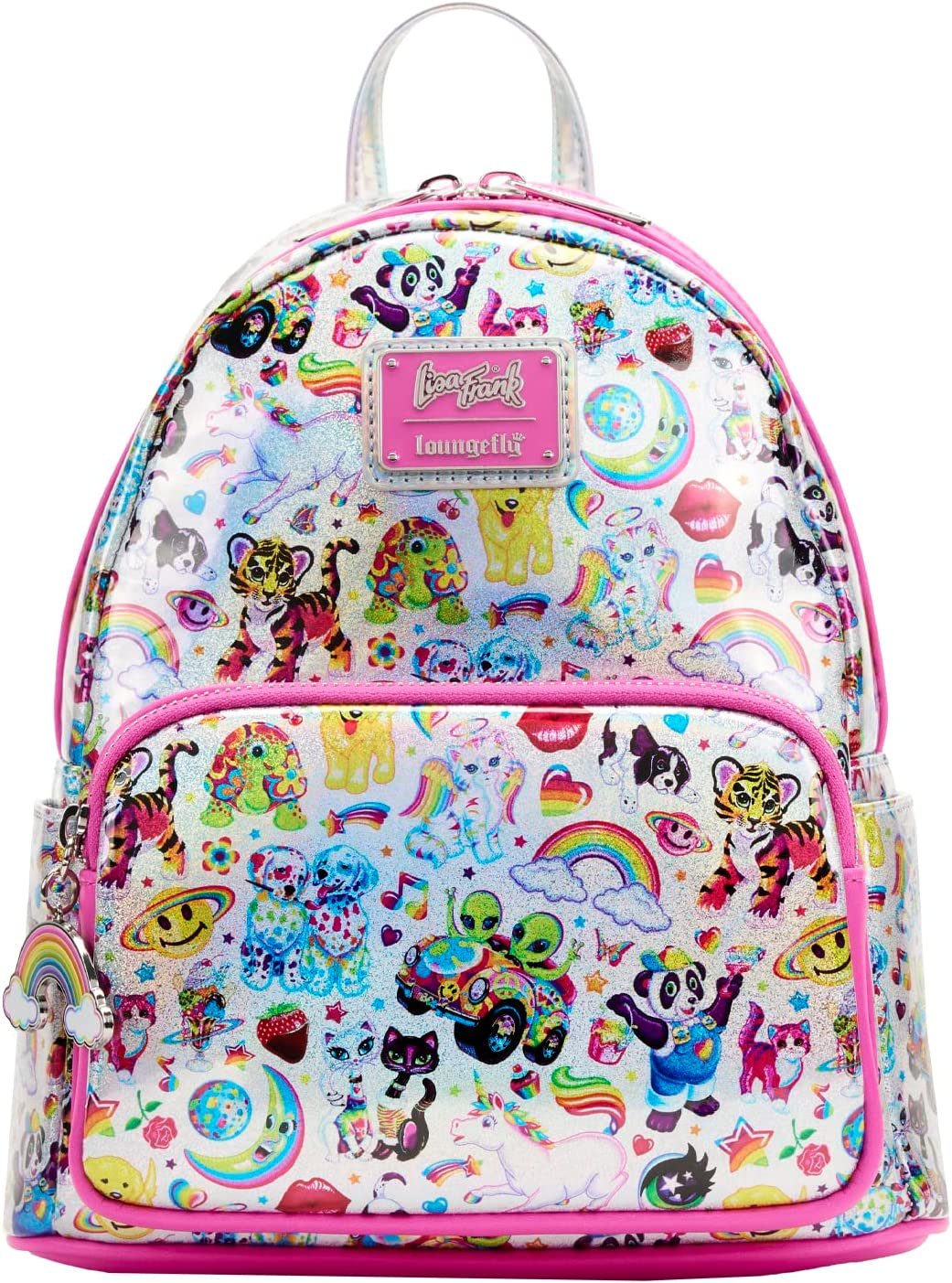 iridescent mini backpack pink Loungefly Lisa Frank Iridescent Allover Print Mini Backpack