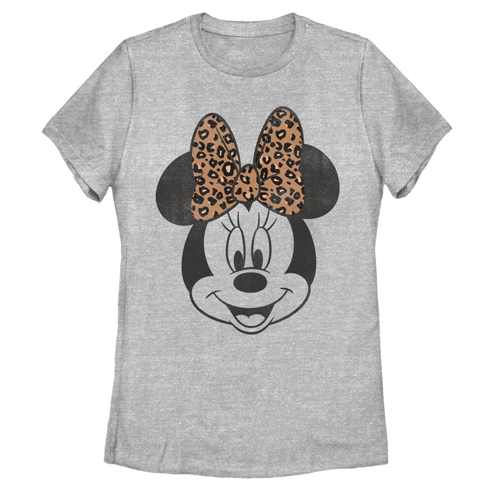 Mad Engine Disney Mickey Mouse & Friends Modern Minnie Face Leopard Women's T-Shirt