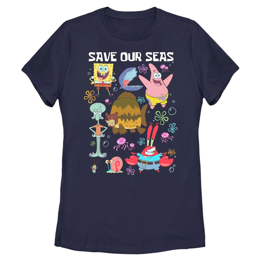 Mad Engine Nickelodeon Spongebob Save the Sea Life Women's T-Shirt