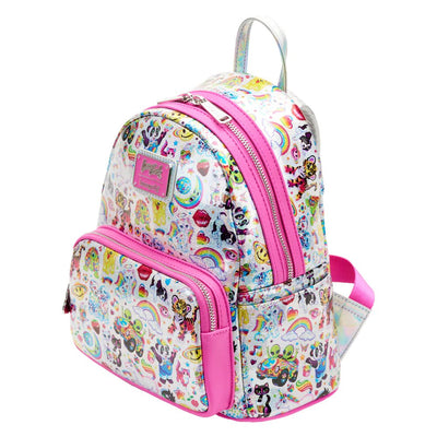 Loungefly Lisa Frank Iridescent Allover Print Mini Backpack - Top View