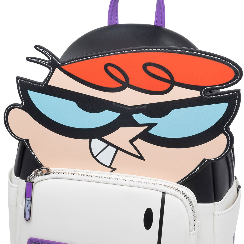 Loungefly Cartoon Network Dexter Glow in the Dark Cosplay Mini Backpack - 707 Street Exclusive - Top Close Up