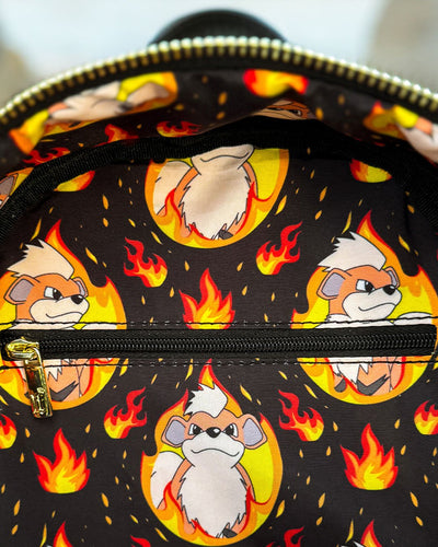 Loungefly Pokemon Growlithe Cosplay Mini Backpack - 707 Street Exclusive - Interior View of Pokemon Backpack