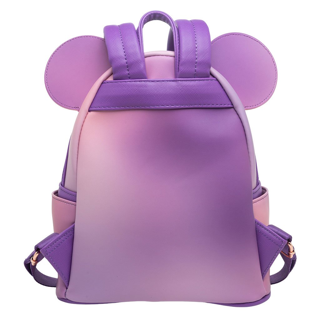 671803457140 - 707 Street Exclusive - Loungefly Disney The Minnie Mouse Classic Series Mini Backpack - Lavender Haze - Back
