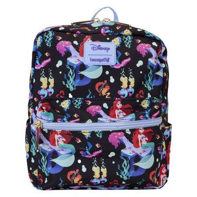 Loungefly Disney The Little Mermaid 35th Anniversary Life is the Bubbles Allover Print Nylon Mini Backpack - Front