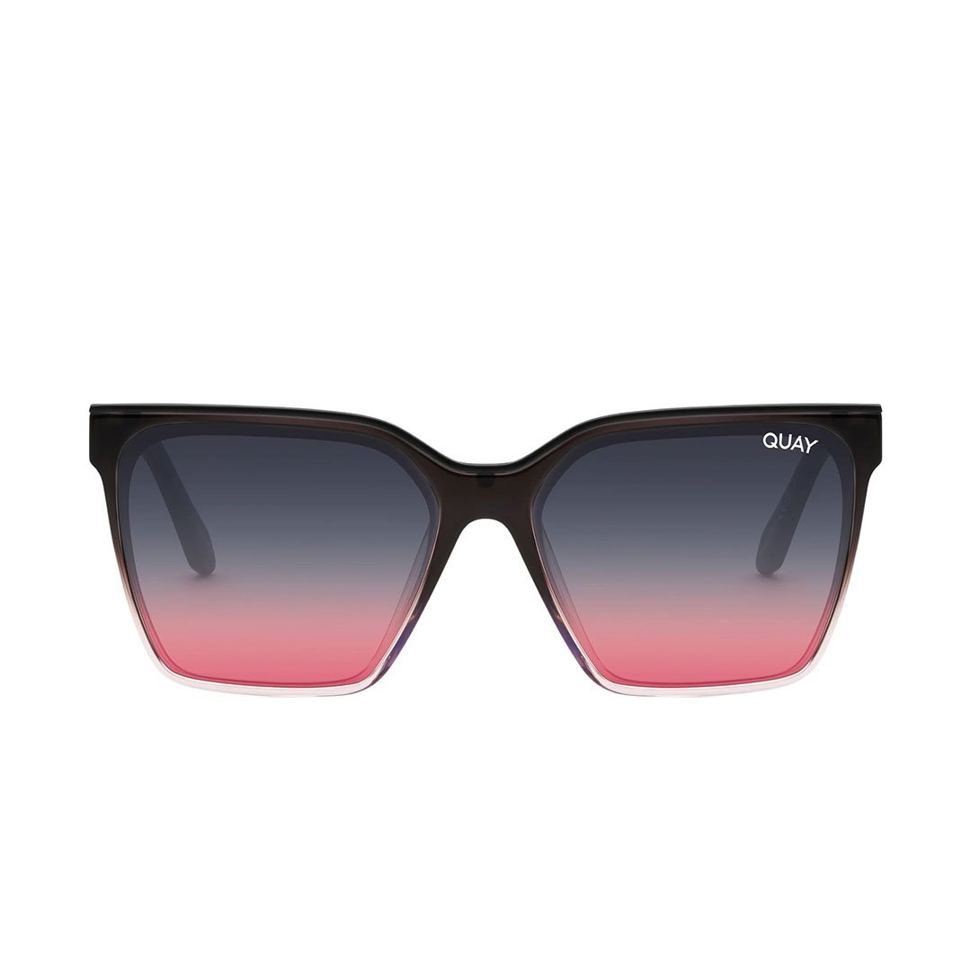 Quay Women's Level Up Square Sunglasses - Black Pink Frame/Black Pink Mirror Lens - Front