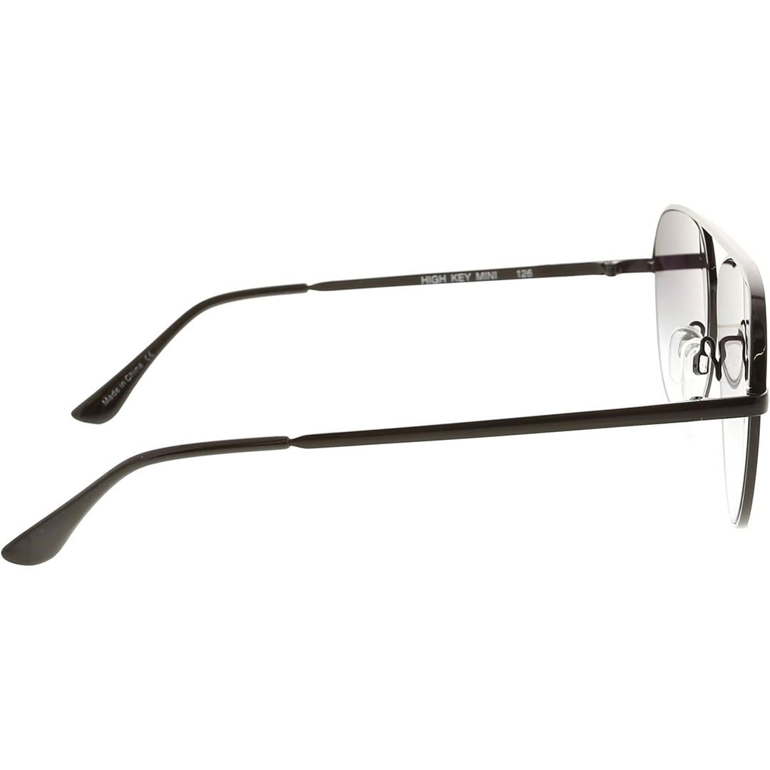 Quay Unisex High Key Mini Classic Aviator Sunglasses - Black Frame/Fade Lens - Side