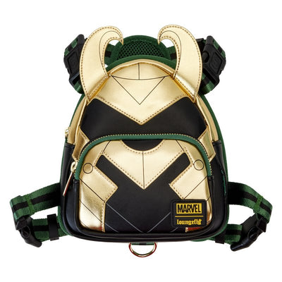 Loungefly Pets Marvel Loki Cosplay Mini Backpack Dog Harness - Front