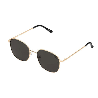 Quay Women's Jezabell Oversized Round Sunglasses - Gold Frame/Smoke Polarized Lens - Full