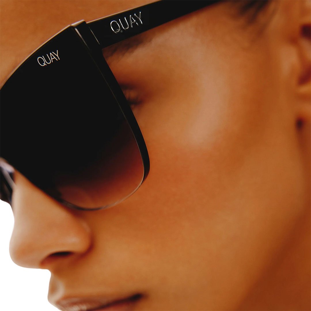 Quay Women's Come Thru Oversized Cat Eye Sunglasses - Black Frame/Fade Lens - Model 2