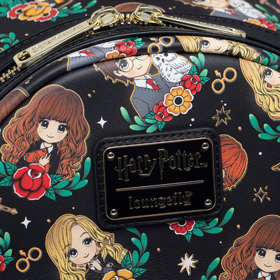 707 Street Exclusive - Loungefly Harry Potter Glow In The Dark Kawaii Mini Backpack - Front Closeup - 671803455603