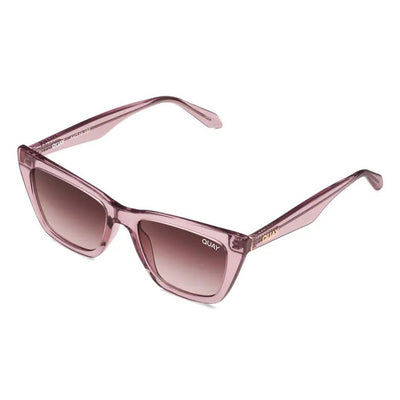 Quay Women's Call The Shots Cat Eye Sunglasses Berry Frame/Brown Pink Lens - top view
