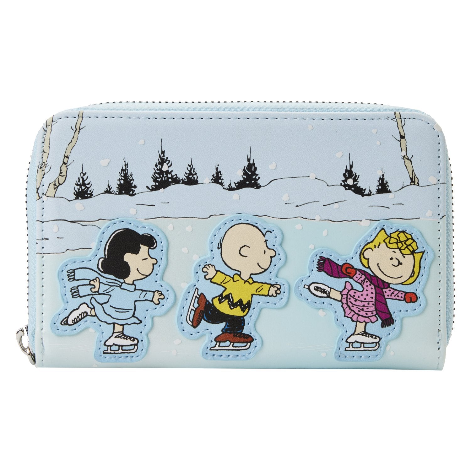 charlie brown ice skating mini backpack Loungefly Peanuts Zip-Around Wallet adult_mezczyzna Ruby Red Leather Backpack Size:6'-80-120lb-1pc inches deep.