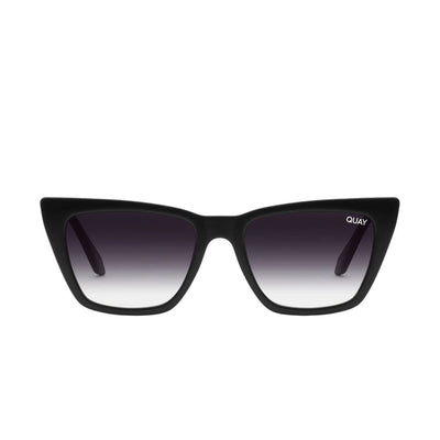 Quay Women's Call The Shots Cat Eye Sunglasses Black Frame/Fade Lens - front view