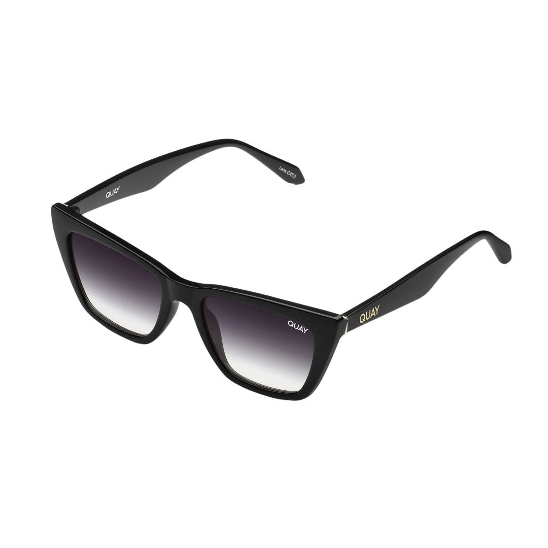 Quay Women's Call The Shots Cat Eye Sunglasses Black Frame/Fade Lens - top view