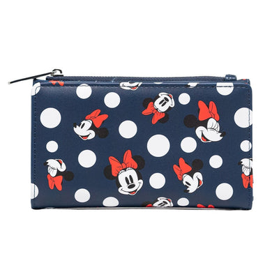 707 Street Exclusive - Loungefly Disney Minnie Mouse Polka Dot Navy Zip-Around Wallet  -Front