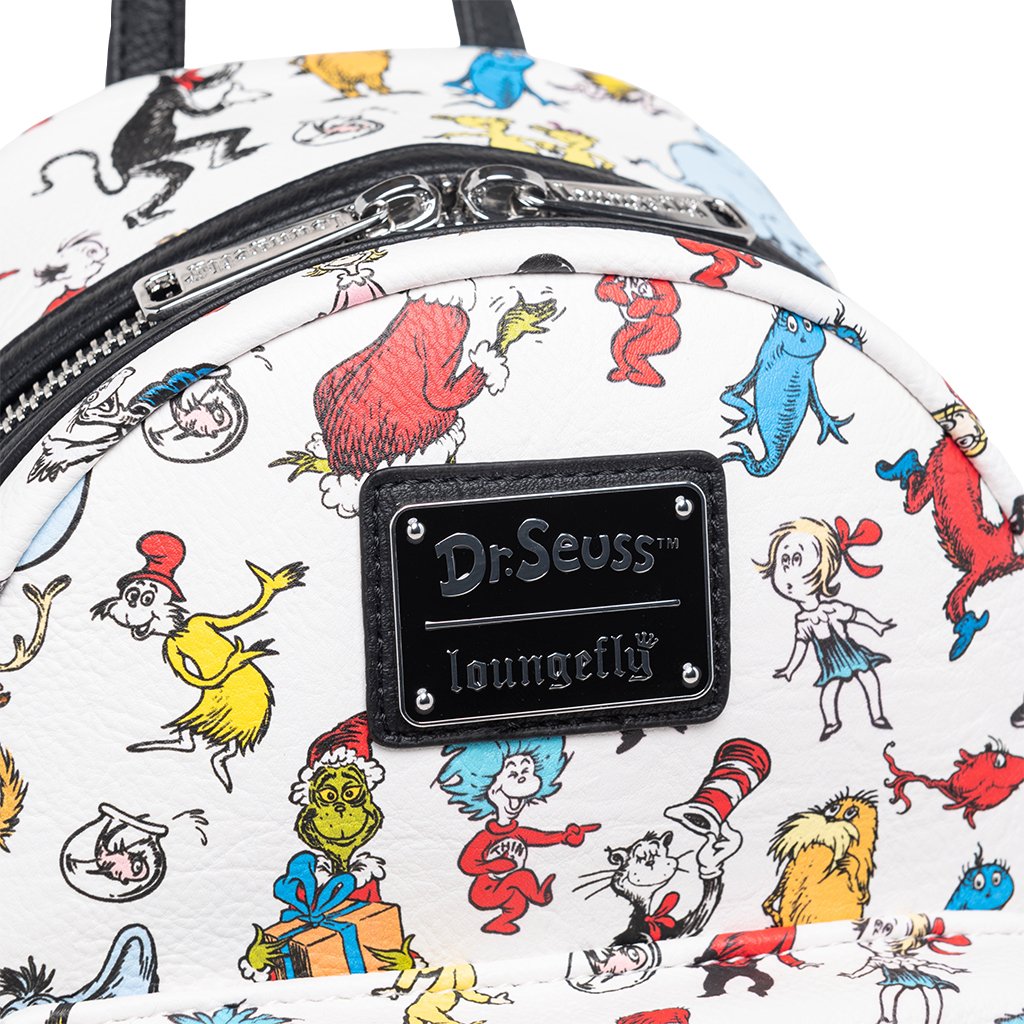 707 Street Exclusive - Loungefly Dr Seuss Characters Mini Backpack - FRONT CLOSEUP