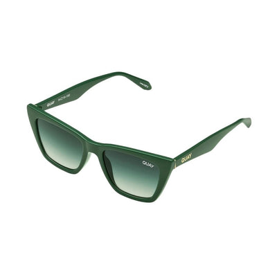 Quay Women's Call The Shots Cat Eye Sunglasses Monstera Frame/Green Lens - top view