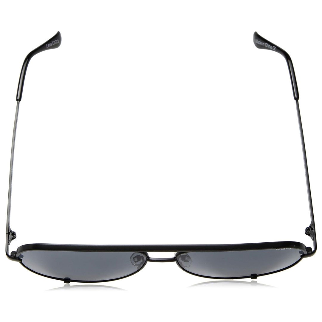 Quay Unisex High Key Classic Aviator Sunglasses - Black Frame/Smoke Polarized Lens - Top
