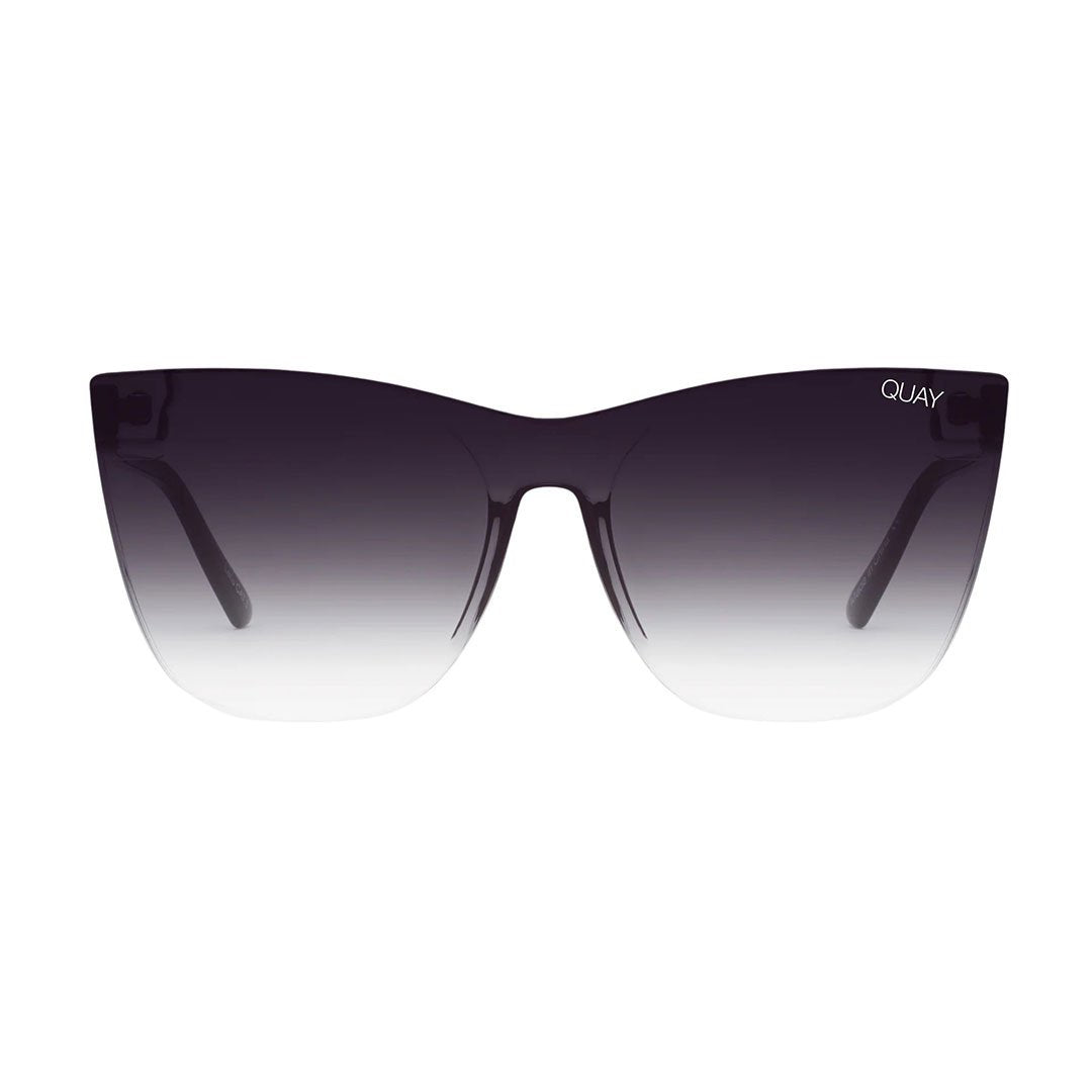 Quay Women's Come Thru Oversized Cat Eye Sunglasses - Black Frame/Fade Lens - Front