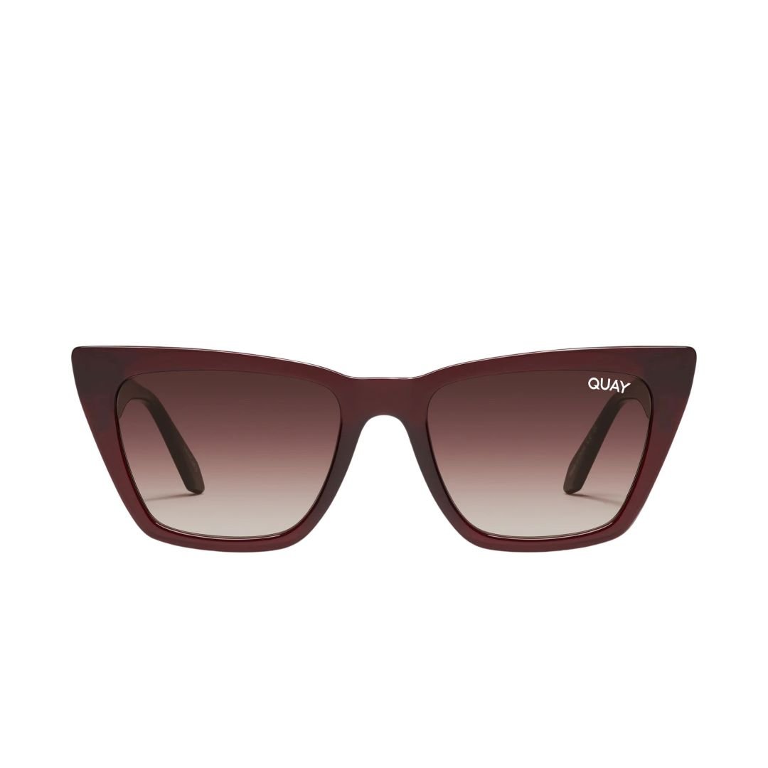 Quay Women's Call The Shots Cat Eye Sunglasses Chocolate Frame/Dark Chocolate Lens - front view
