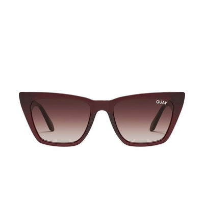Quay Women's Call The Shots Cat Eye Sunglasses Chocolate Frame/Dark Chocolate Lens - front view