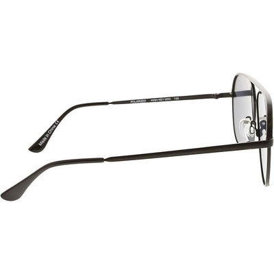 Quay Unisex High Key Mini Classic Aviator Sunglasses - Black Frame/Smoke Lens - Side