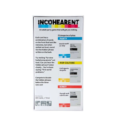 810816030333 - Incohearent by WHAT DO YOU MEME? Adult Party Card Game - Back