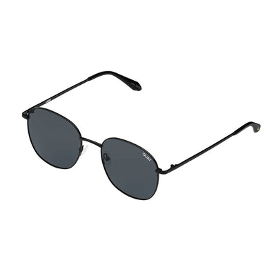 Quay Women's Jezabell Oversized Round Sunglasses - Black Frame/Smoke Polarized Lens - Full