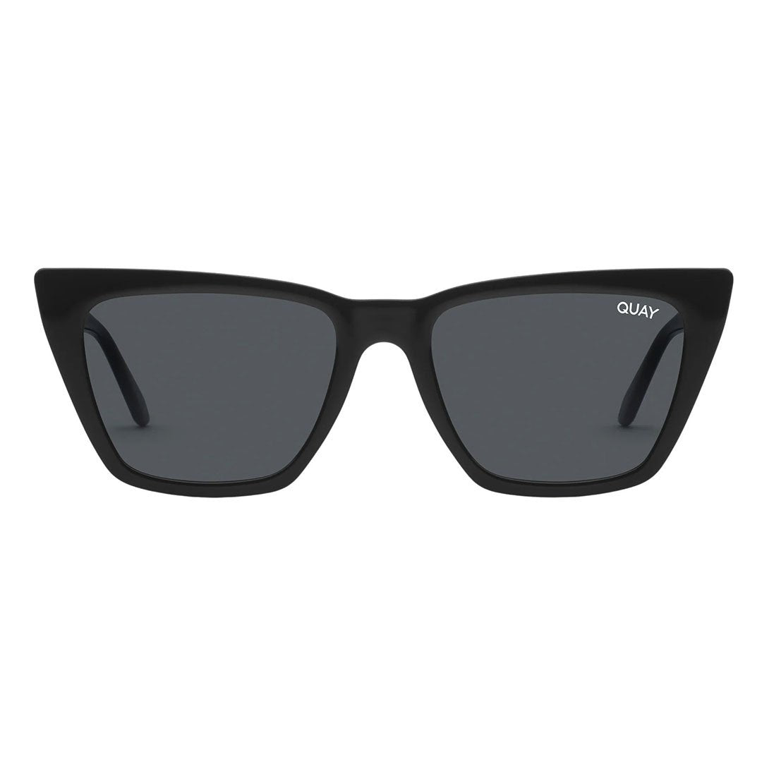 Quay Women's Call The Shots Cat Eye Sunglasses - Black Frame/Smoke Polarized Lens - Front