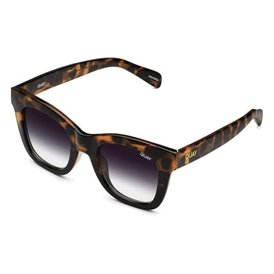 Quay Women's After Hours Full-Coverage Square Sunglasses - Tortoise Black Frame/Black Fade Lens - Full