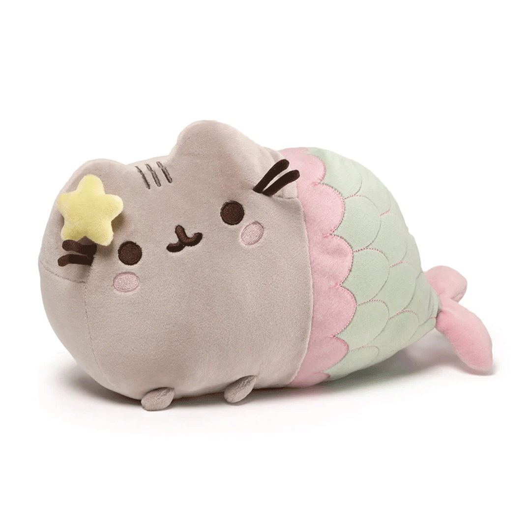 GUND Pusheen Mermaid 12" Plush Toy - Front of stuffed animal