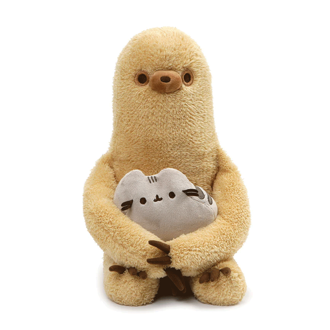 GUND Pusheen with Sloth 2-in-1 13" Plush Toy - Front of stuffed animal