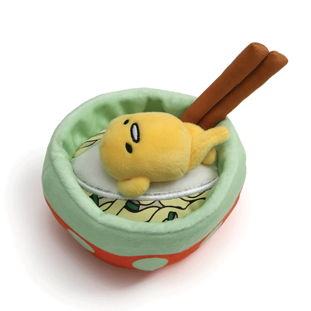 GUND Sanrio Gudetama with Noodles 4.5" Plush Toy - Top of stuffed animal